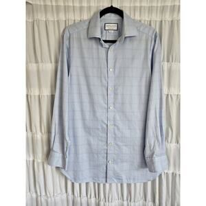 Charles Tyrwhitt Dress Shirt Blue Pink Plaid Gender Reveal Egyptian Cotton